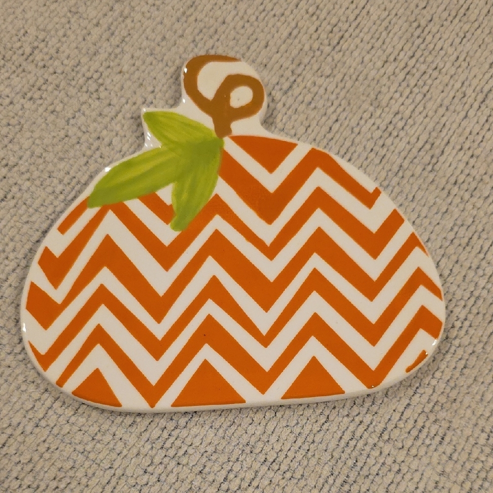 Chevron Pumpkin Shaped Plate